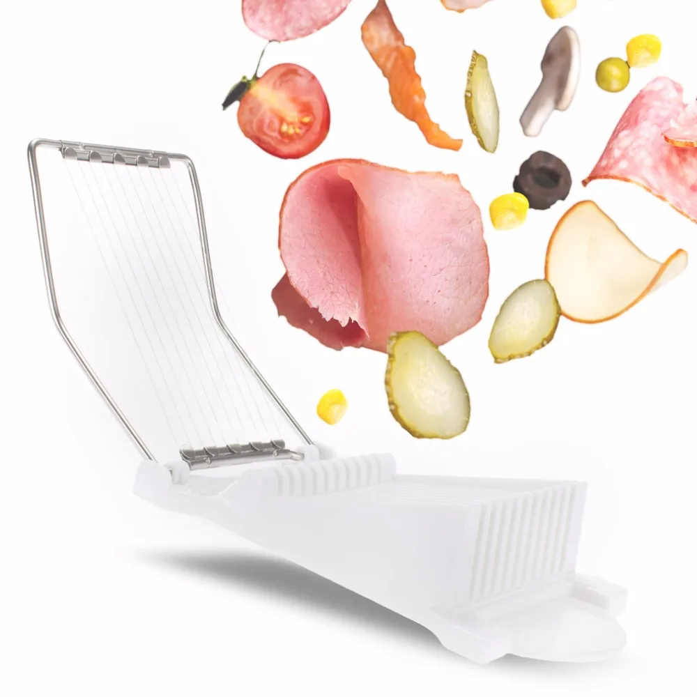 

Practical Ham Banana Fruit Slicer Egg Cutter Shredders Stainless Steel ABS Eggs Sectioner Kitchen Gadget Cooking Tools