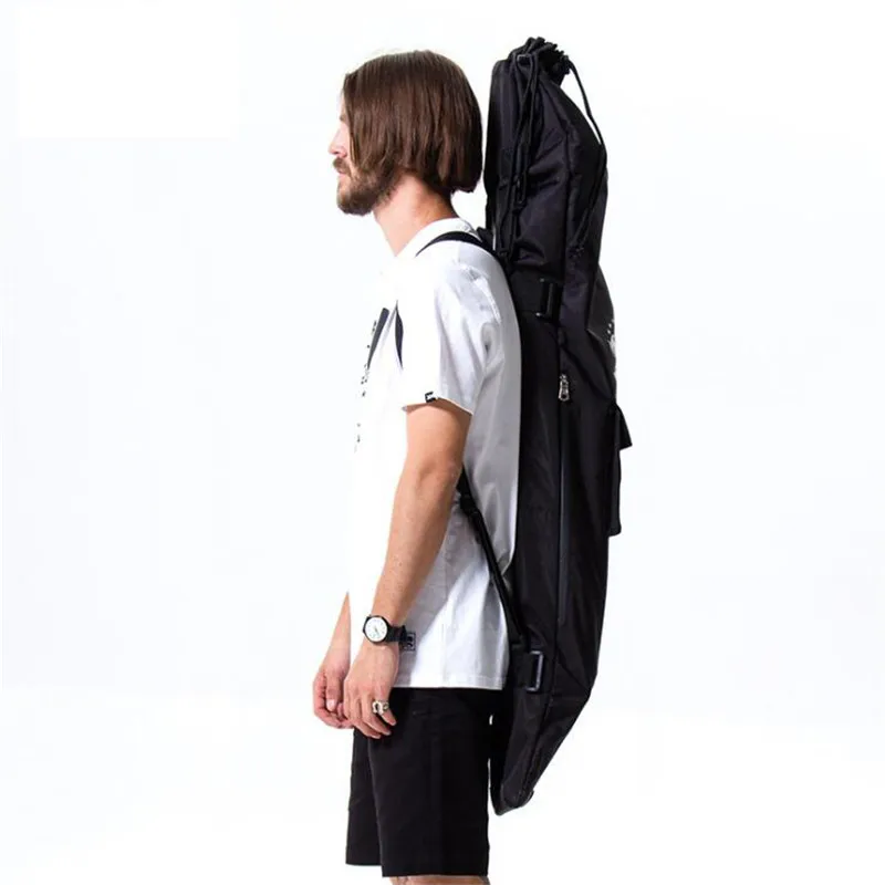 عالية الجودة Longboard ظهره 128x37 سنتيمتر مزدوجة الروك لوح التزلج حقيبة أسود الرقص مجلس حقيبة Shouler الرباط