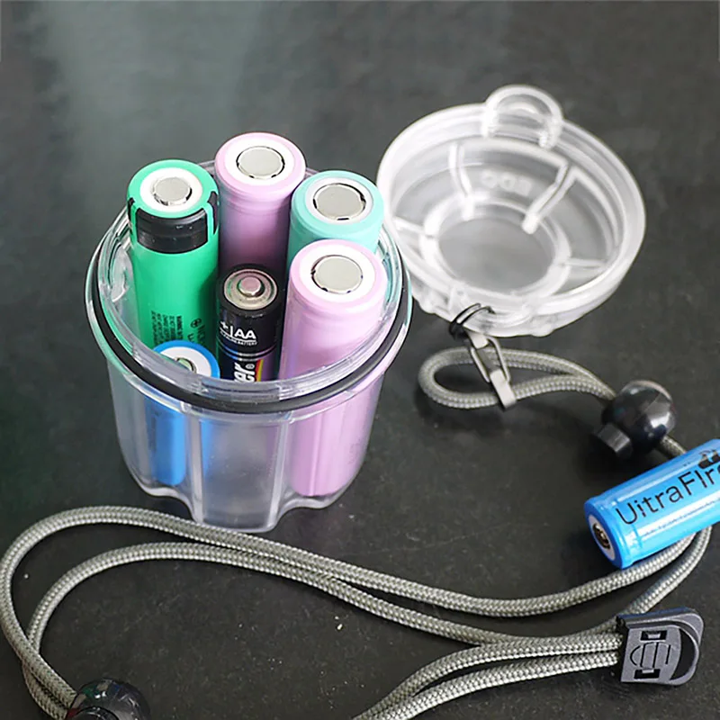 

Newly Battery Container Storage Box Outdoor Long Waterproof Moisture-proof Protector Case EDC Holder for 6 18650 Batteries