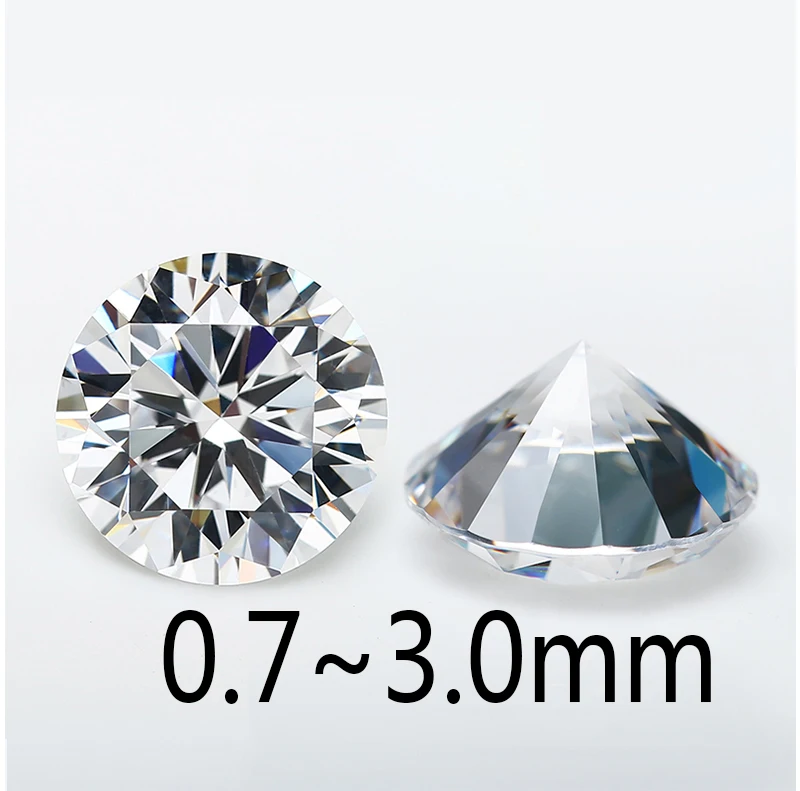 

500PCS 0.7mm~3.5mm Round Shape Loose CZ Stone White Color AAAAA Cubic zirconia Synthetic Gems For Jewelry DIY Stone