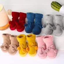 

Autumn baby Non-slip toddler socks 0-2t cute winter Thickened plus velvet sock baby floor walking socks