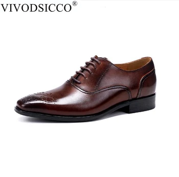 

Fashion Trends Brocade Carved Business Dress Genuine Leather Men Shoes Wedding Shoes Casual Office Work Shoes Male Oxfords