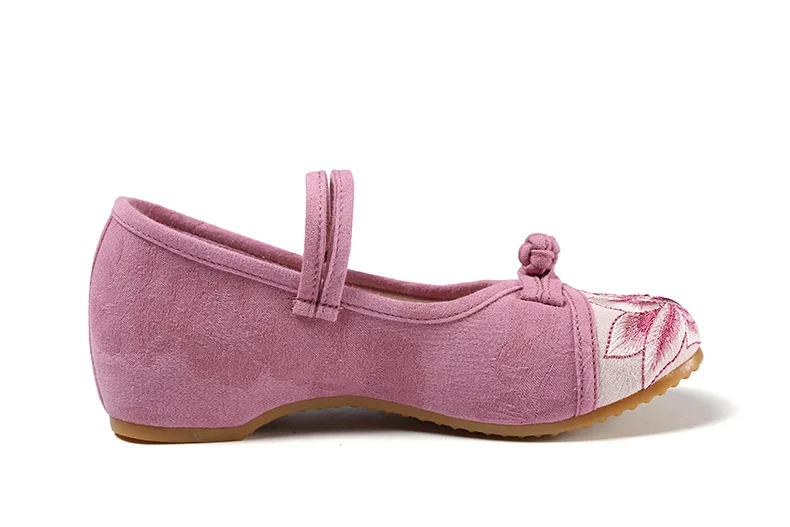 Veowalk/Женская парусиновая обувь mary janes на плоской подошве с вышивкой в виде лотоса в китайском стиле, Лоскутная хлопковая ткань, удобная