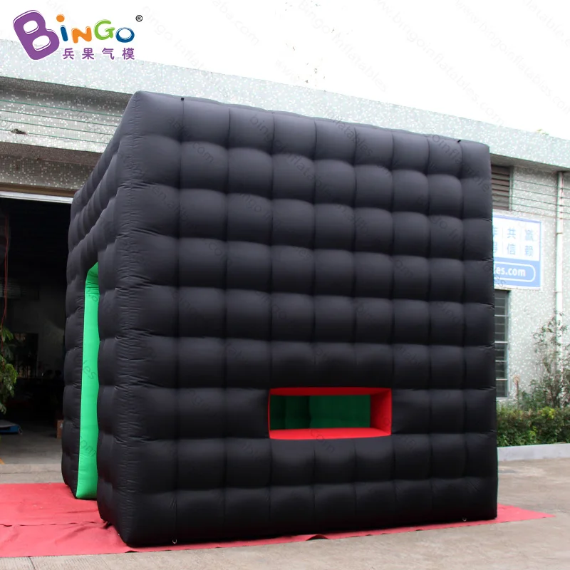  Free shipping 4X4X4 meters black outside green inside inflatable photo booth toy tent