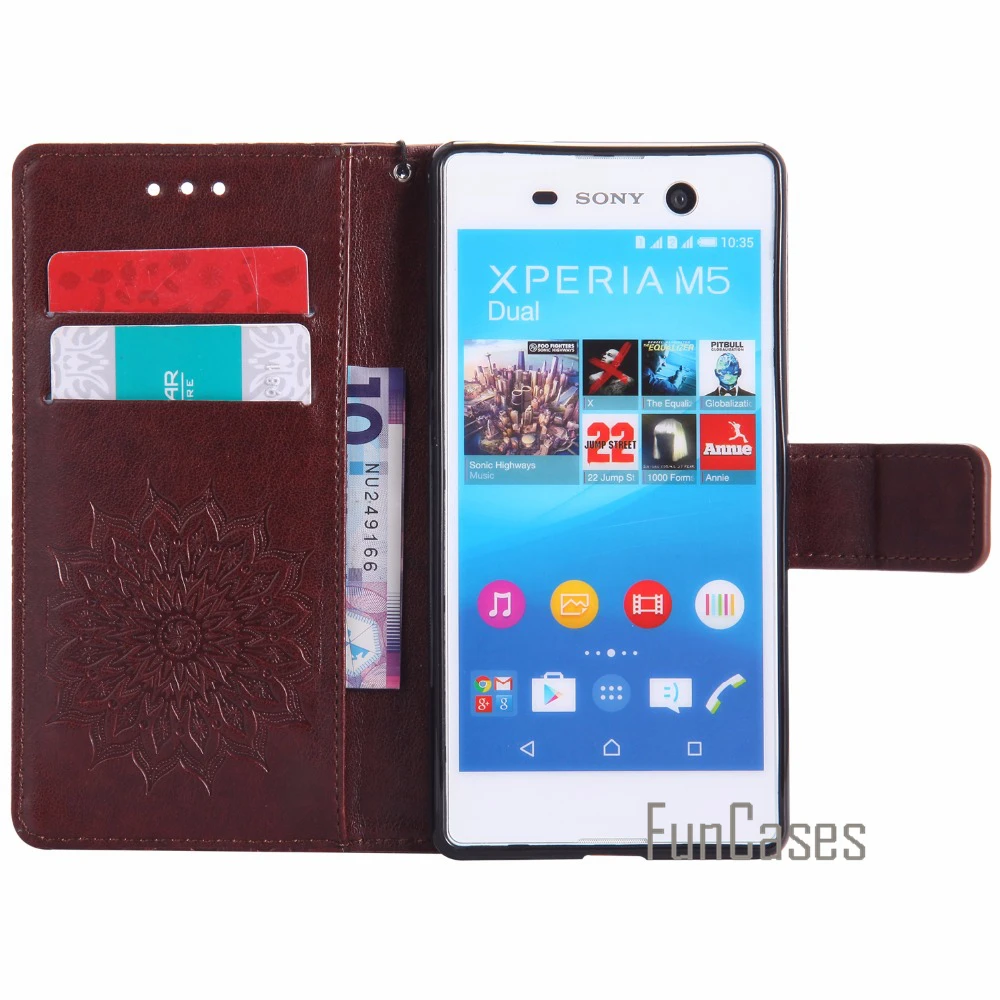 Monet nationale vlag Zaklampen Fashion Embossed Case Sfor Fundas Sony Xperia M5 Aqua Case Sfor Coque Sony  M5 Dual Cover Case E5603 E5606 E5653 5" + Card Holder - Mobile Phone Cases  & Covers - AliExpress