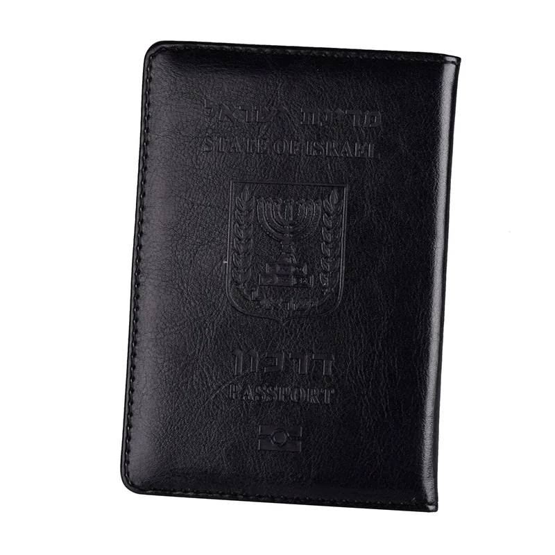 Мода Израиль женщины путешествия паспорт держатель для карт Защитная крышка для мужчин из искусственной кожи Органайзер Кошелек сумка кредитный держатель для карт чехол - Цвет: black