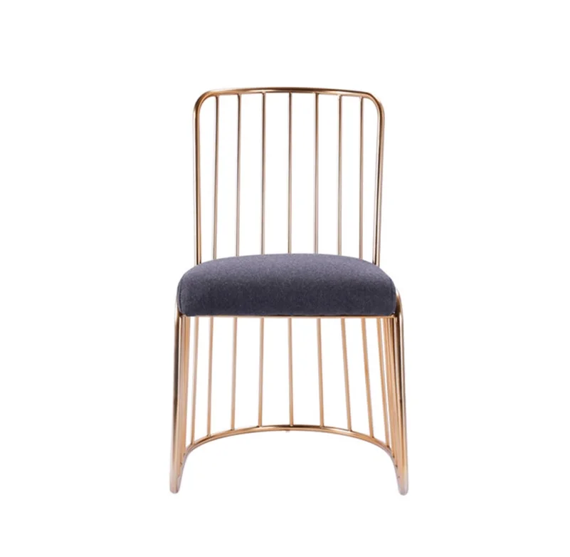 Metal Wire Side Chair Gold Finish with Backrest / Bar Counter High Stool Low Backrest / Low Stool