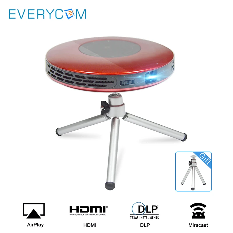 2019 Newest DLP Projector D017(2G+32G) Android Pocket HD Portable Micro WIFI Bluetooth Mini HD Projector for Home Theater Beamer
