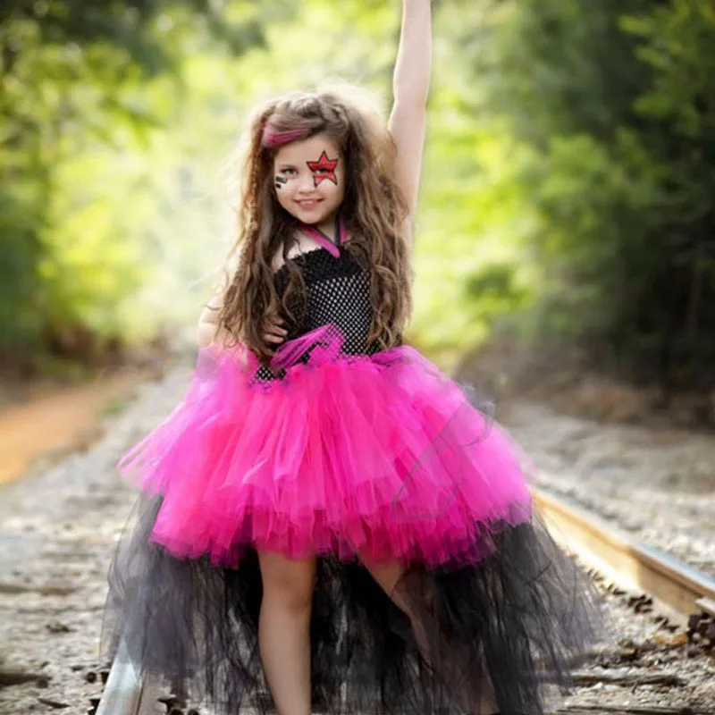 

Girl's Rockstar Queen Dress Christmas and Halloween Costumes Little Girl Dress Tulle Dress Your Crumbling Birthday Dress