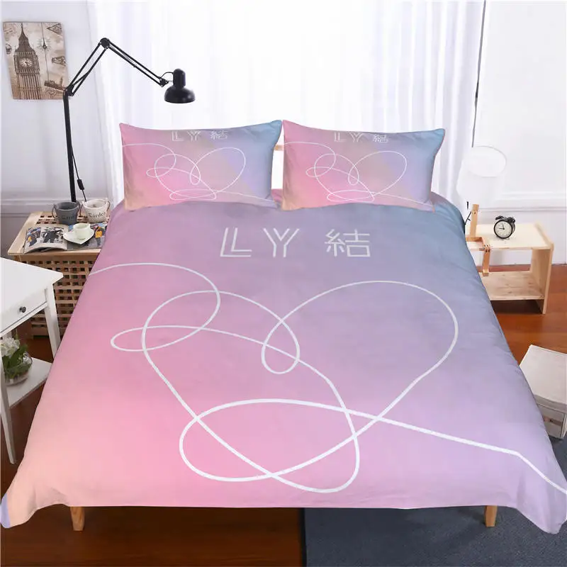 

Musolei BTS 3D Bedding Set Queen Size Duvet Cover comforter cover set Bedclothes Microfiber Home room Textiles