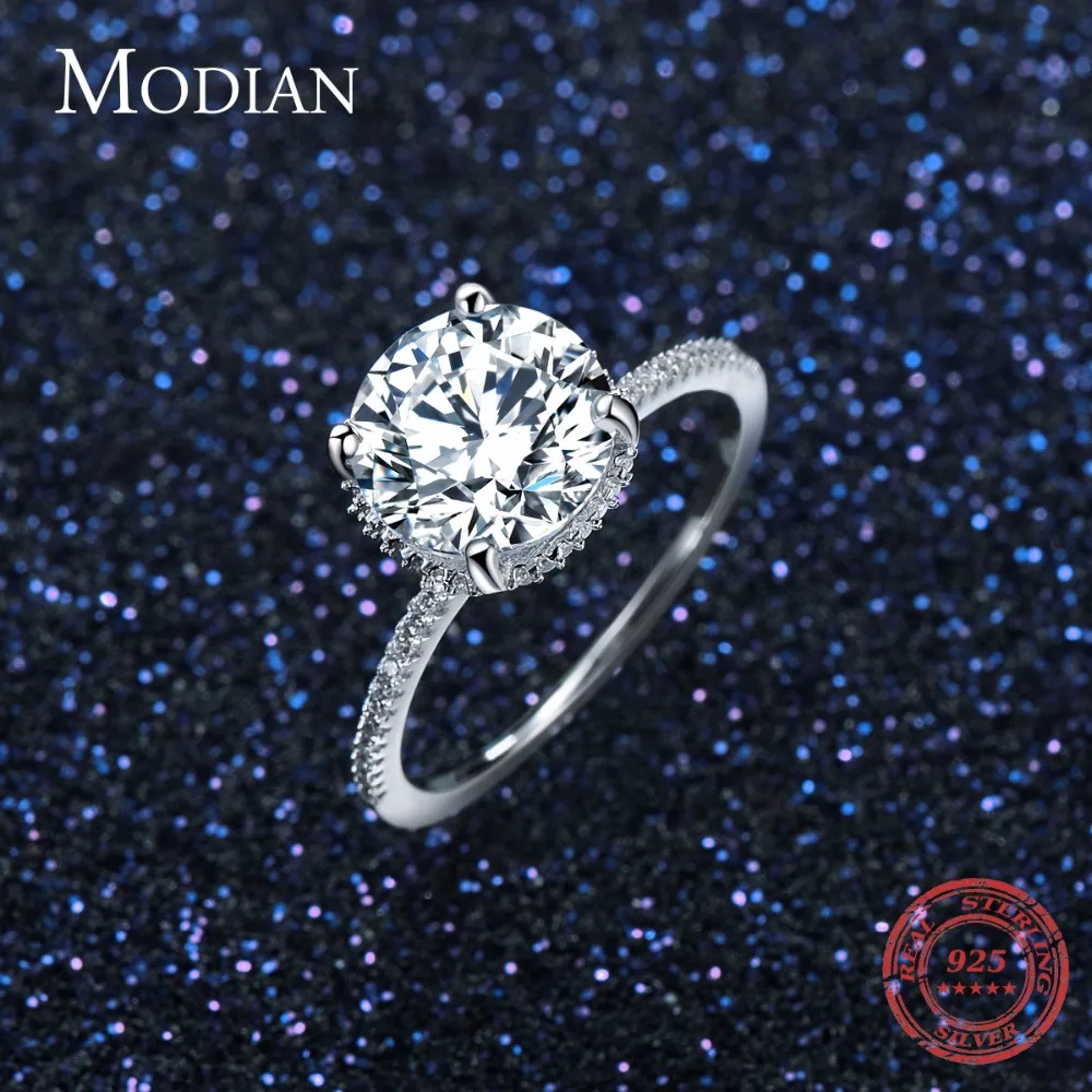 Modian Classic 100% Real 925 Sterling Silver Ten Hearts Zircon Luxury Ring Fashion Wedding Rings Engagement Jewelry For Women