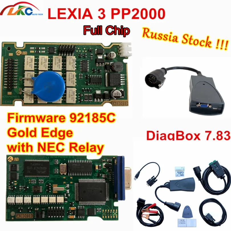 Lexia3/PP2000 полный чипы с Diagbox V7.83 Золотой печатной платы Lexia 3 прошивка No.921815C диагностический инструмент Россия