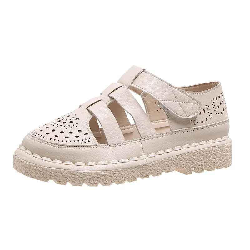 

Women Fish Sandals Summer 2019 New Fashion Wild Roman Shoes Female Solid Sweet Cover Heel Hole hole women sandals