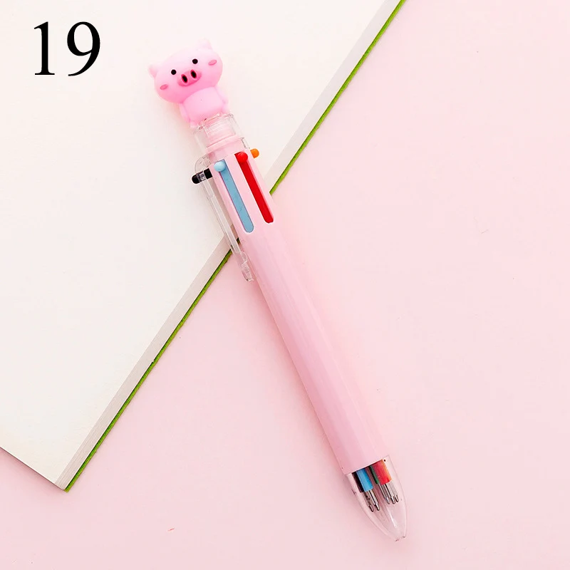 Милый Kawaii Мультфильм 6 цветов Единорог свинья Сова шариковая ручка силикация Радуга любовь Кошка-pad Шариковая ручка для детей подарок Материал Escolar - Цвет: Сливовый