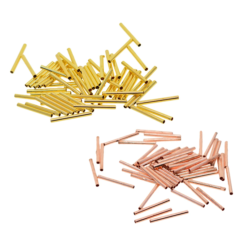 

100 Pieces 20mm Long Smooth Tube Spacer Beads Jewelry Making Findings DIY Craft 1.8mm Hole, Golden and Rose Gold