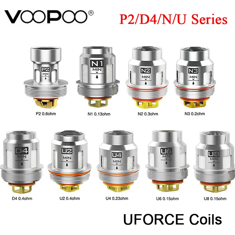 5/10 шт. оригинальный VOOPOO UFORCE замена катушки P2/ D4/ N1/ N2/ N3 /U2/ U4 /U6 /U8 для Drag 2 комплекта