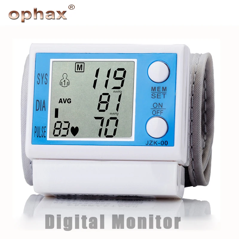 

OPHAX Digital Wrist Blood Pressure Monitor Meter Automatic Sphygmomanometer Portable Cuff Blood Pressure Monitor Health Care