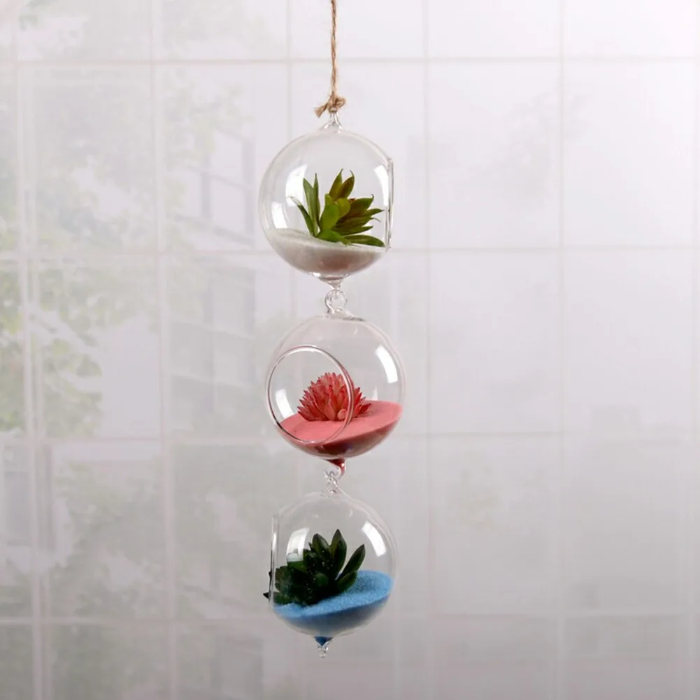 10 см прозрачная настенная стеклянная ваза Террариум растения Цветок гидропоники микро пейзаж DIY домашний декоративный подсвечник - Цвет: 2