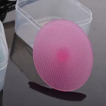 

1PC Baby Skin Care Soft Bath Brush Oval Blackhead Remover Facial Brush Cleaning Pad Baby Head Washing With Box Silicone