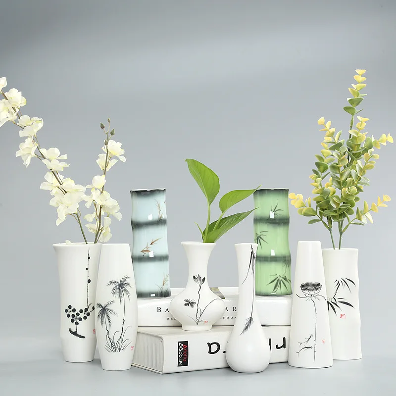 

Hand Painted Ceramic Vase Home Decoration Living Room Display Simple Modern Porcelain Flowerpot Handicrafts Gift Plant Wholesale