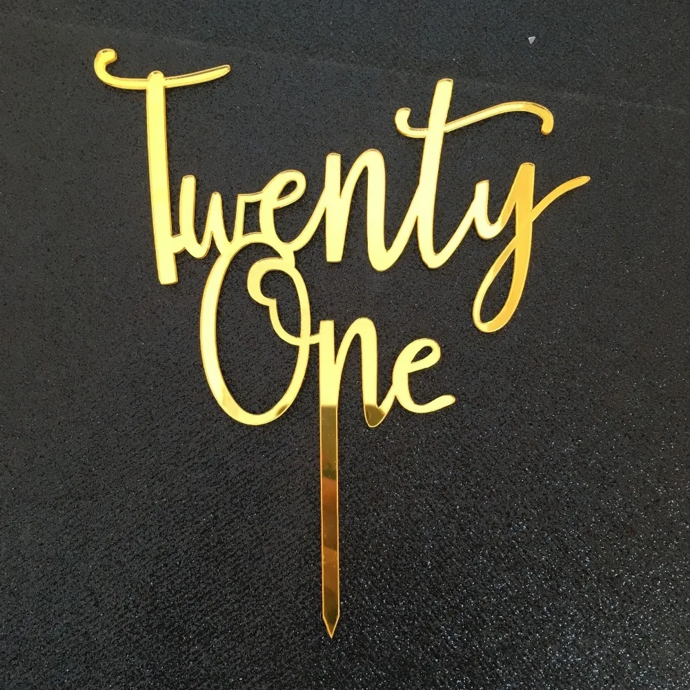 

5pcs gold Acrylic Twenty one cake topper 21st birthday cake topper