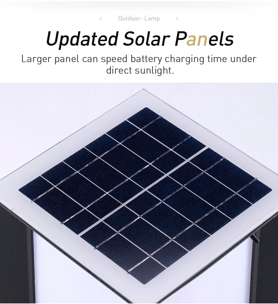 Luzes de Fundição de Alumínio sem Fio à Prova Estigma para Jardim ao ar Coluna Solar Dwireless Água Dupla Cor Led Lâmpada Livre Post Caps 10 Lâmpadas solares