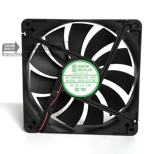 Ventilador de Resfriamento de Fonte de Alimentação com Duas Linhas 13025 12v 13cm 135*135*25 mm 2.4w Genuíno