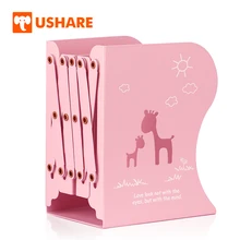 USHARE милые подставки для книг, регулируемый держатель для книг, металлическая полка для книг для девочек, розовые настольные аксессуары, органайзер, товары для дома, подарки