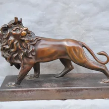 Xd 002213 19 Бронзовый Африка Лев Мужской Король Лев Прерии Скульптуры Животных Статуя