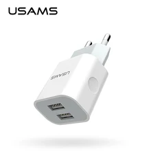 USAMS 2 Порты USB Зарядное устройство 5V 2.4A полностью EU/UK Стандартный мобильного телефона универсальный переносной usb-адаптер для стены Зарядное устройство для iPhone samsung