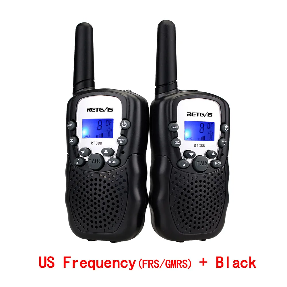US Freq and Black 2 шт. Retevis RT388 детская рация детская игрушка радио 0,5 Вт ПМР PMR446 ФРС VOX фонарик 2 портативных радиостанций КВ трансивер - Цвет: US Freq and Black