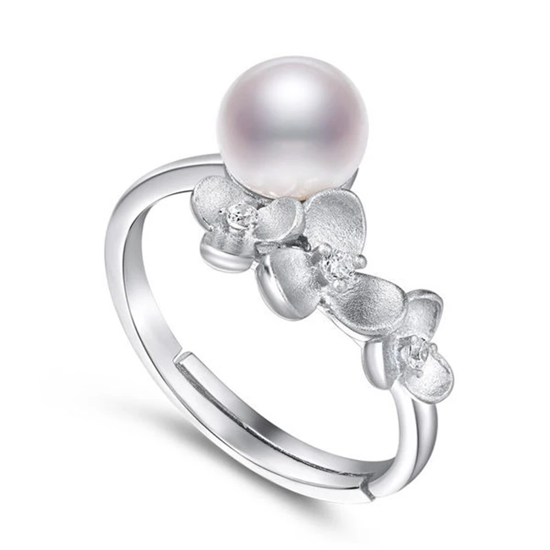 

DMCRFP015 7-8MM Peach Blossom Pearl Ring Real 925 Sterling Silver Ring Women Gift