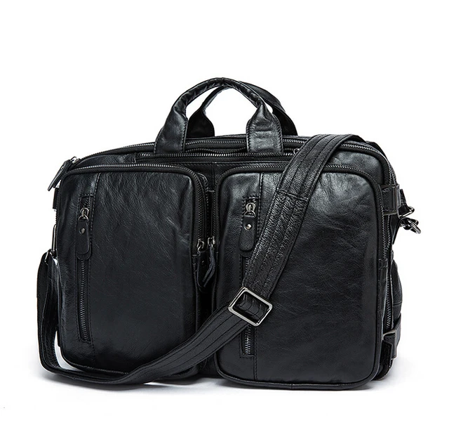 Multi-functional leather backpack free shipping