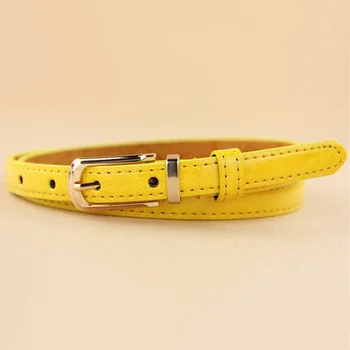 

Droppshiping Fashion Women Candy Color Narrow Thin Skinny Waist Belt Faux Leather Waistband Accessories dg88