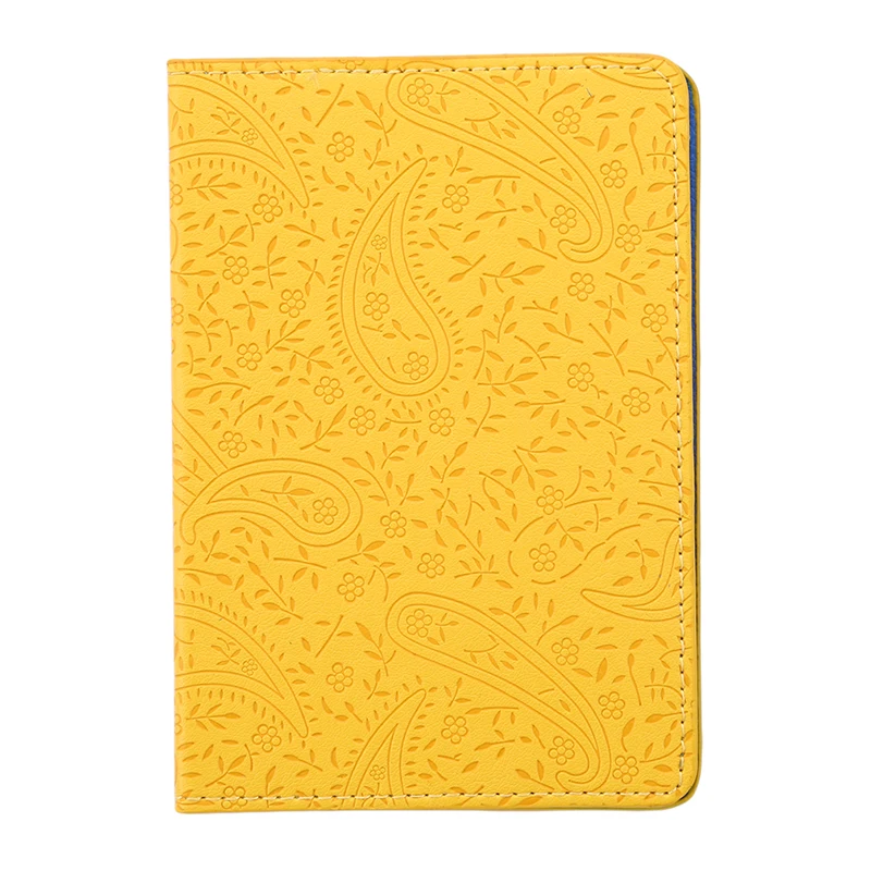 Мягкая обложка для паспорта из искусственной кожи, женские обложки для паспорта, держатель для паспорта с 3D цветочным принтом, Сумка для документов, документов, паспорта - Цвет: Yellow
