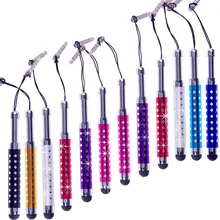 1000 шт/партия Высокое качество выдвижной трехуровневый с алмазным емкостным сенсорным экраном стилус для iPhone iPad 3/2 Универсальный