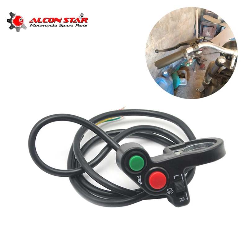 

Alconstar Motorcycle Handlebar Switch 3 Control Button for Motorbike 22mm 7/8" Bar Refit Switches Waterproof ON/OFF Indicator