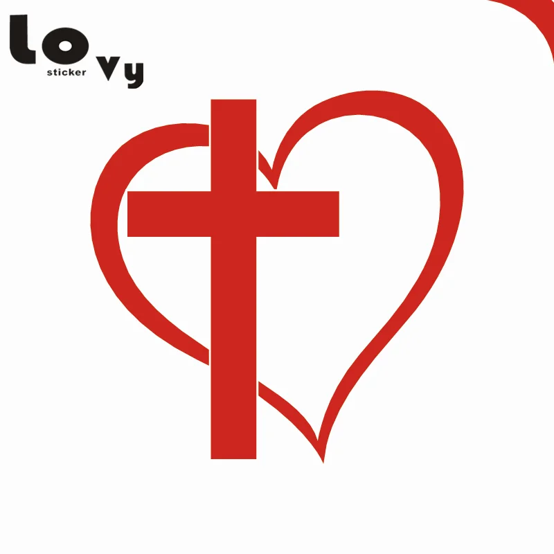 Крест Сердце Иисус Бог сердце любовь виниловые наклейки автомобиля/наклейка