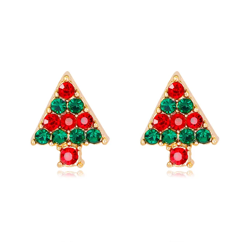 

Cute Red Christmas Hat Tree Strawberry Stud Earring for Women Girls Lovely Festival Ear Studs Wholesale Brincos 2018 Bijoux