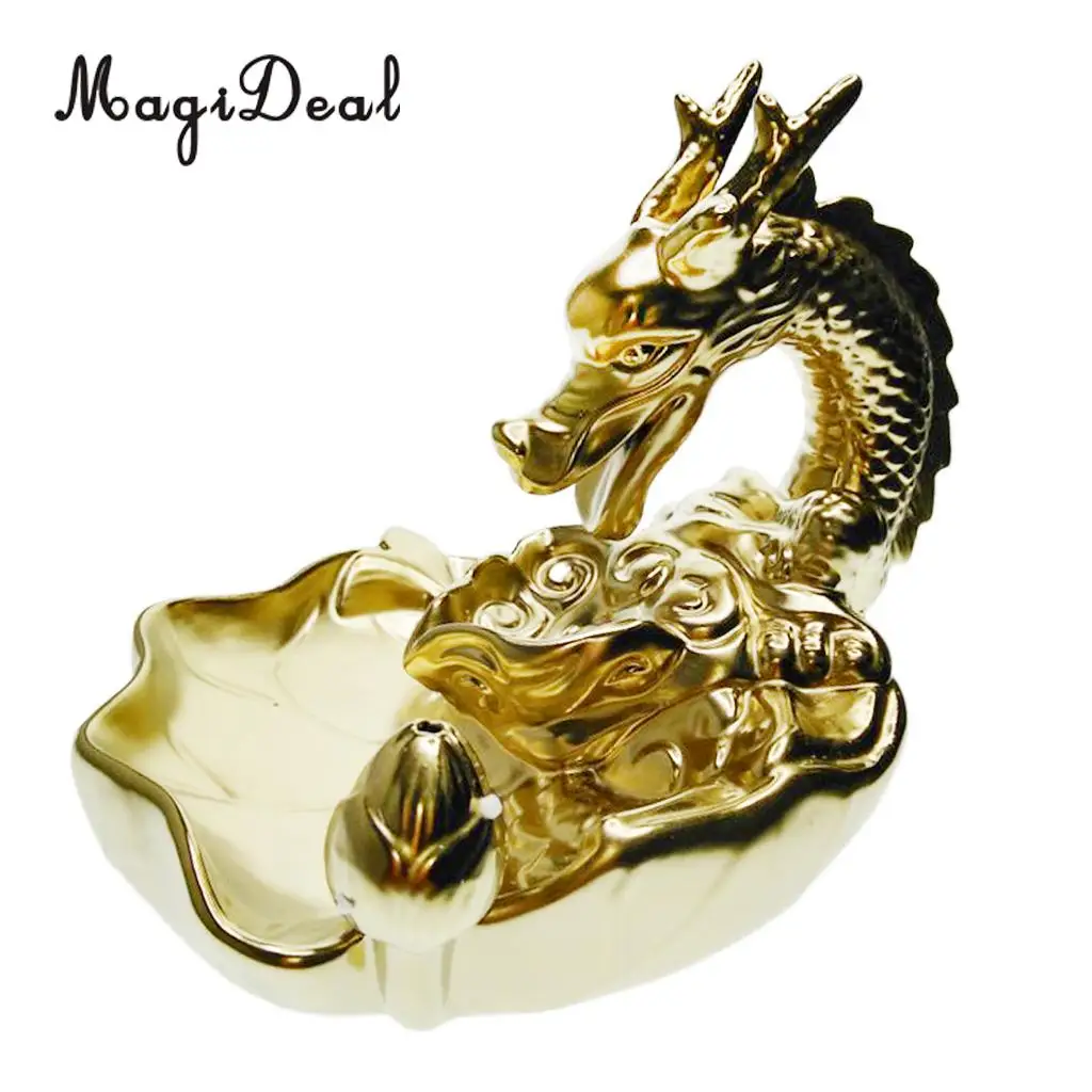 Traditional Chinese Dragon Incense Holder Porcelain Backflow Incense Burner Smoke Tower Incense Burners