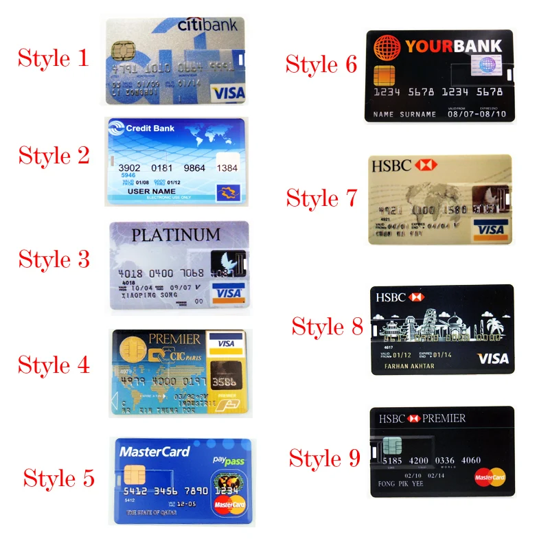 

Over 10pcs Custom logo Bank Card USB Memory stick HSBC Master Credit card USB Flash Drive 64gb Pendrive 4GB 8GB 16GB 32GB 2.0