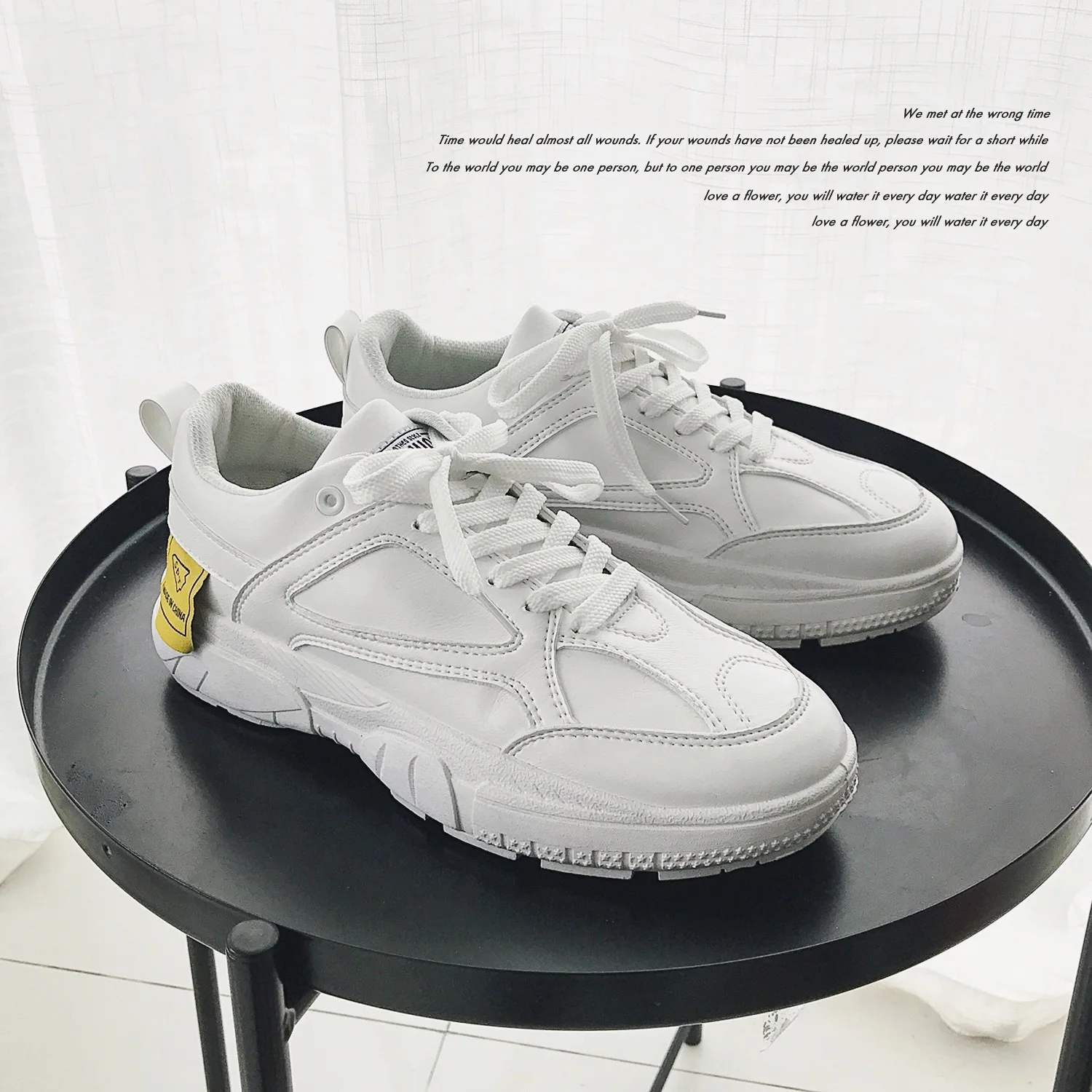 Homens Flats Tênis Caminhada Dos De Respirável Sapatos preto Qualidade branco Moda Couro up 2019 Casuais Alta Lac Novo Bege wvSX6X