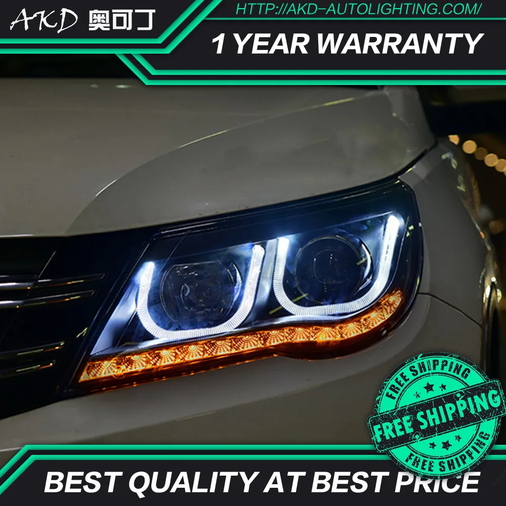 

AKD tuning car Headlight for Volkswagen Tiguan 2010-2012 Headlight LED DRL Hid Bi Xenon beam Signal light angel eyes