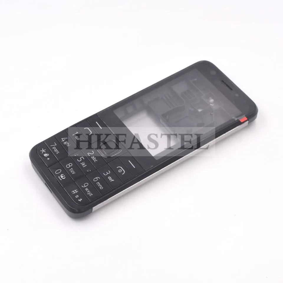 For Nokia 230 Dual SIM New Full Phone Housing Cover Case+ English Keypad+Tools Free shipping - Color: Black with Keypad