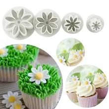 Por Daisy Kitchen Decor Lots From Cake Decorating Tools 4pcs Set Daisy Flower Cookie Sunflower Plunger Cupcake Fondant Kitchen Accessories