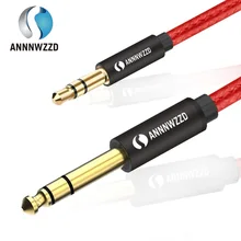 Câble adaptateur Aux 3.5mm à 6.35mm, pour mélangeur, amplificateur, haut-parleur, lecteur CD, plaqué or, Jack 3.5 à Jack 6.5, câble Audio mâle