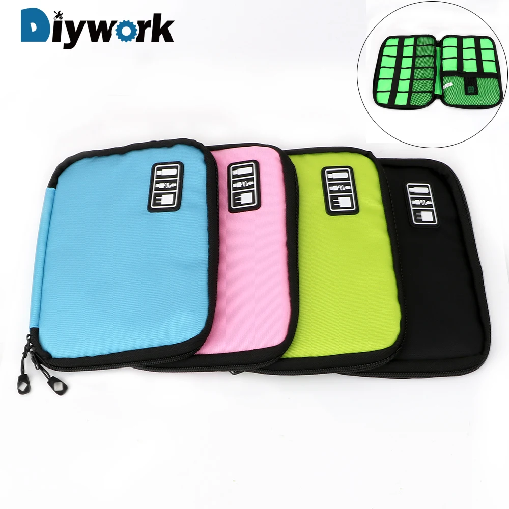DIYWORK 25*18 см сумки для инструментов цифровое устройство сумка хранения устройств USB кабель для наушников Органайзер прочный