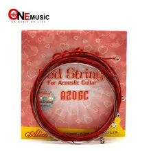 Оригинальные гитарные струны, набор, 6 струн Alice A206C, нержавеющая сталь, красный сплав, намотка, акустическая, высокое качество