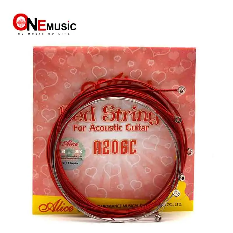 

Original Guitar Strings Set 6-string Alice A206C Stainless Steel Red Alloy Wound Acoustic High Quality