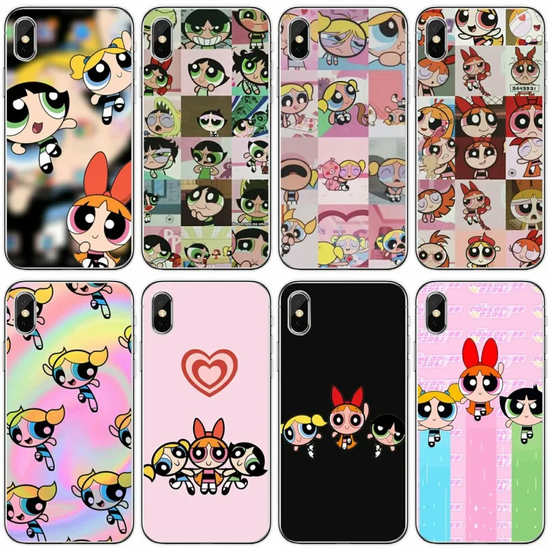 

Powerpuff Girls Soft Silicone TPU Phone Case For X XS XR XS Max Phone Case For iPhone 5 5S 5C SE 6 7 8 plus